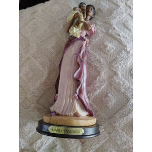 Ebony Treasures Porcelain African American Art Figurine Tall Purple Vintage RARE